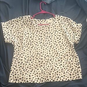 MELLODAY Cream and Black Polka Dot Blouse